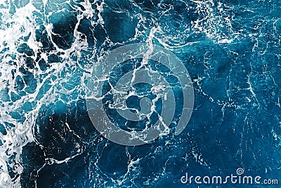 Blue sea water texture Stock Photo