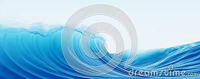 Blue sea wave banner. Water flow abstract background Stock Photo