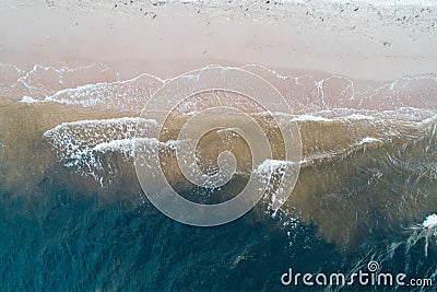 Blue sea and waves and sandy beach Stock Photo