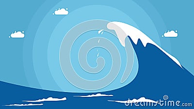 Blue sea waves. Surf the waves. vector illustration Vector Illustration