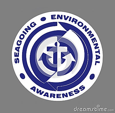 Blue Seagoing Environmental Sign Stock Photo