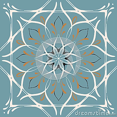 seamles pattern. Moroccan vintage ornament as blue backgrounds Vector Illustration