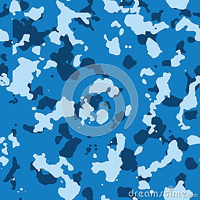 Blue seamless camo Vector Illustration