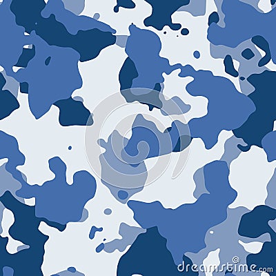 Blue seamless camo Vector Illustration