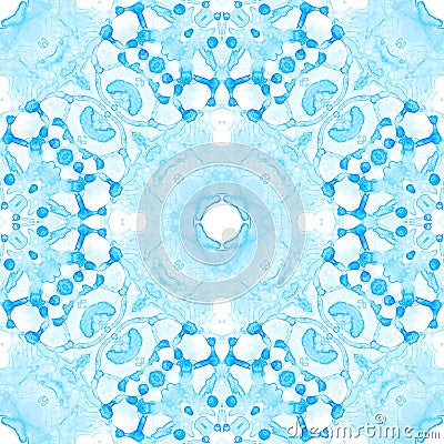 Blue seamless pattern. Amusing delicate soap bubbl Stock Photo