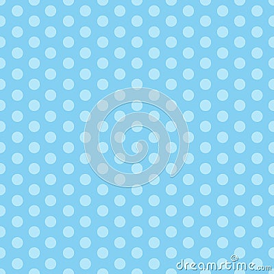 Blue seamless pattern with polka dots. Illustration for a boy at a baby shower party. Background for greeting or invitation cards. Stock Photo