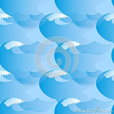 Blue seamless with waves Vector Illustration