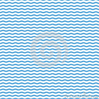 Blue seamless wavy line pattern, stylish design Vector Illustration