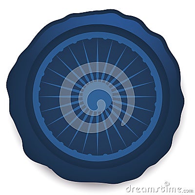 Blue wax stamp with Ashoka Chakra symbol inside, Vector illustration Vector Illustration