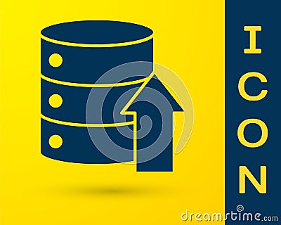 Blue Server, Data, Web Hosting icon isolated on yellow background. Vector Illustration Vector Illustration
