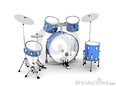 Blue set of drums Stock Photo