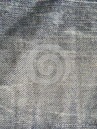 Blue shabby textured boiled denim. Abstract macro shot. Stock Photo