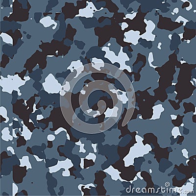 Blue shadow seamless camo Vector Illustration