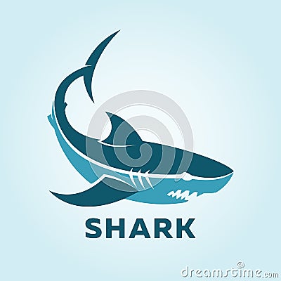 Shark character silhouette. Shark icon side view Vector Illustration