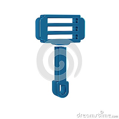 Blue Shaving razor icon isolated on transparent background. Stock Photo