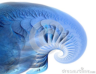 Blue Shell - Fractal Art Stock Photo