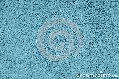 Blue sherpa textured plush fabric material background Stock Photo