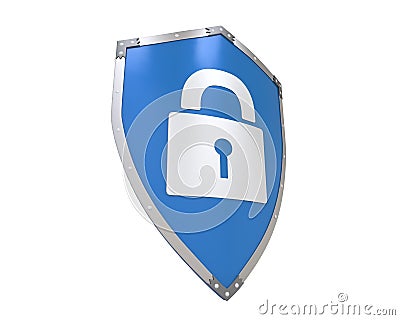 Blue Shield Lock Stock Photo