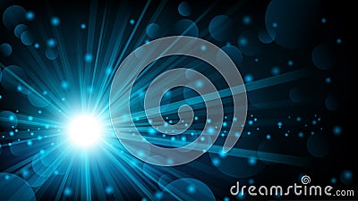 Blue shine with lens flare background Vector Illustration