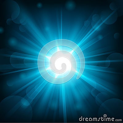 Blue shine with lens flare background Vector Illustration