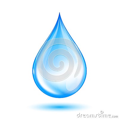 Blue shiny water drop Vector Illustration