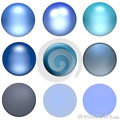 Blue Shiny Web Buttons And Bal Stock Photo