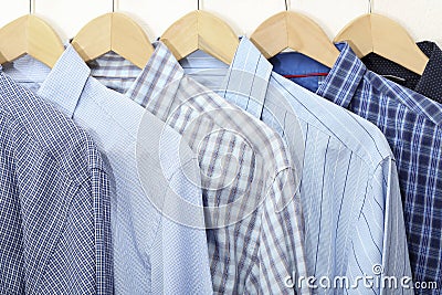 Blue shirts Stock Photo