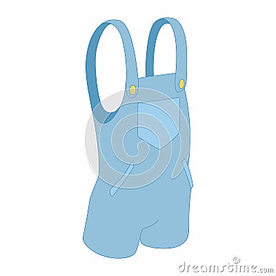 Blue short jumpsuit icon, cartoon style Stock Photo