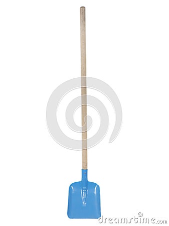 Blue shovel on white background Stock Photo