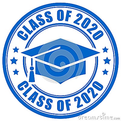 Blue sign class of 2020 Vector Illustration