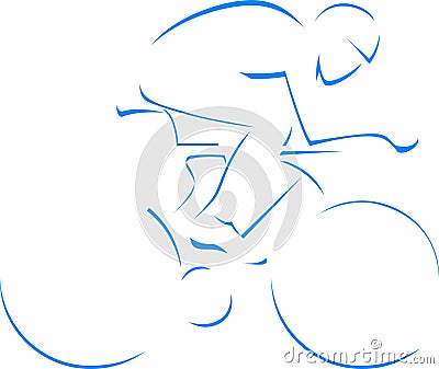 Blue silhouette cyclist Vector Illustration