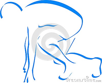 Blue silhouette runner Vector Illustration