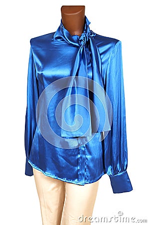 Blue silk blouse Stock Photo
