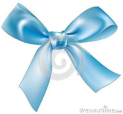blue silk bow Vector Illustration