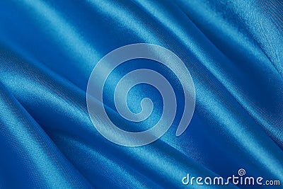 Blue Silk cloth of wavy abstract background Stock Photo