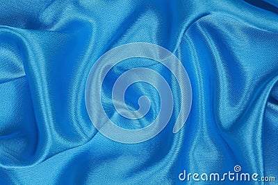 Blue Silk cloth of wavy abstract background Stock Photo