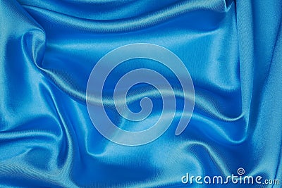 Blue Silk cloth of wavy abstract background Stock Photo
