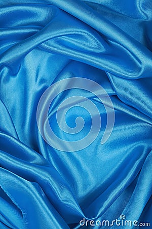 Blue Silk cloth of wavy abstract background Stock Photo