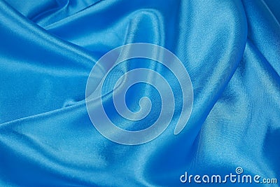 Blue Silk cloth of wavy abstract background Stock Photo