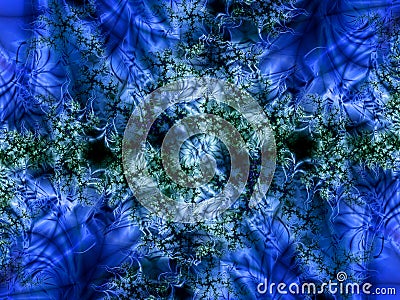 Blue Silk Fractal Blanket Stock Photo