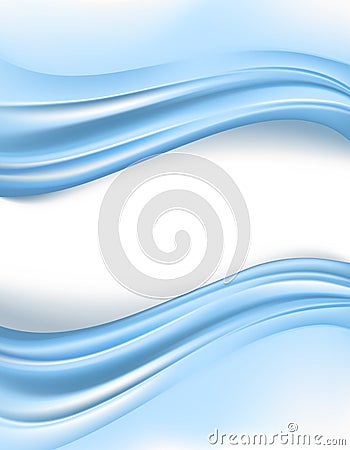 Blue silky waves borders Vector Illustration