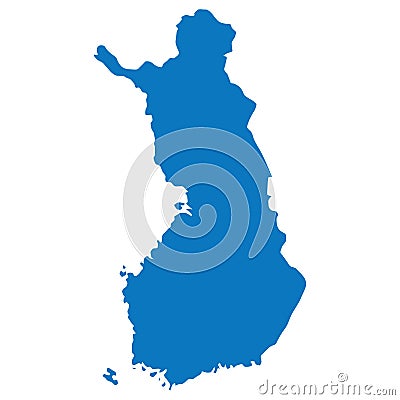 Blue similar blank Finland map isolated on white background. Clean template for your design and infographics. Vector Illustration