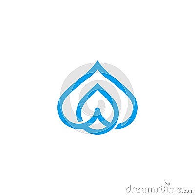 blue simple drop fresh water curves geometric logo vector Vector Illustration