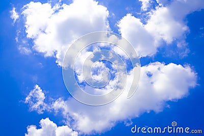 Celestial Serenity - The Vast Blue Sky and Clouds: A Beautiful Daylight Natural Background Stock Photo