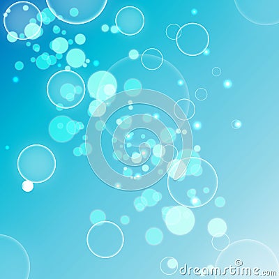 Blue sky background. Vector illustration. Abstract blur bokeh light effect Vector Illustration