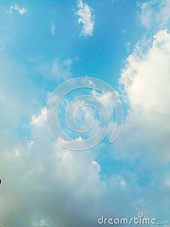The blue sky and beautiful clouds captivate Stock Photo