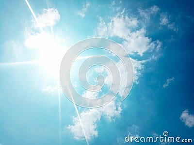 The blue sky and beautiful clouds captivate Stock Photo