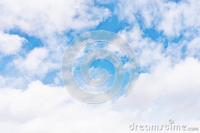 Blue sky with beautiful contrasting clouds Stock Photo