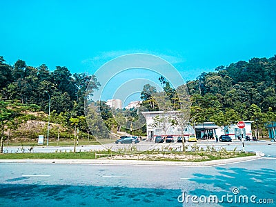 The blue sky that are beautiful and lovely adding more impact to surrounding Stock Photo