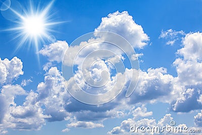 Blue sky bright sun Stock Photo